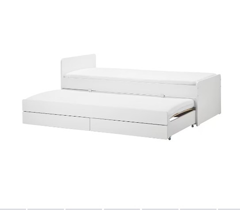 KHUNG GIƯỜNG CÓ GẦM VÀ KHO NGĂN KÉO SLÄKT IKEA - TRẮNG 90x200 cm