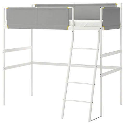 KHUNG GIƯỜNG GÁC XÉP VITVAL IKEA - TRẮNG/XÁM 90x200 cm