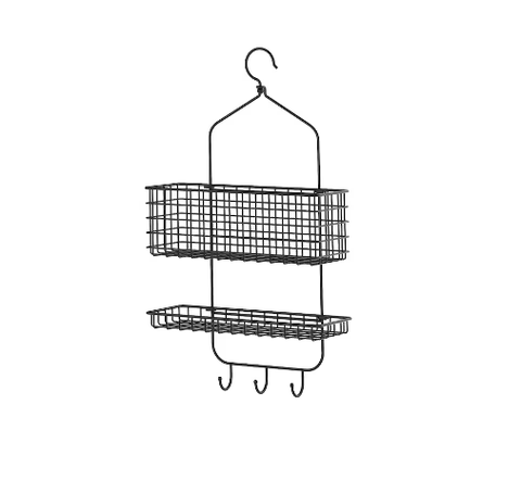 MÓC GIÁ TREO NHÀ TẮM 2 TẦNG BLECKSJÖN IKEA - ĐEN 31x56 cm