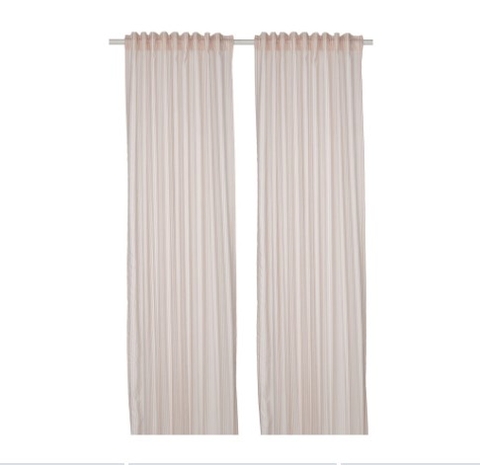 RÈM CỬA BYMOTT IKEA - SỌC TRẮNG / BE 120x250 cm