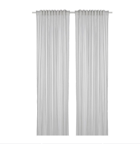 RÈM CỬA BYMOTT IKEA - SỌC TRẮNG / XÁM NHẠT 120x250 cm