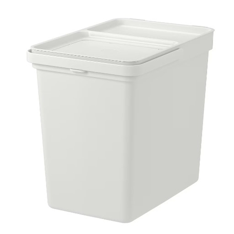 THÙNG ĐỰNG RÁC CÓ NẮP HÅLLBAR IKEA - XÁM NHẠT 22L