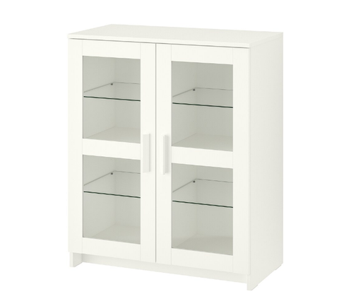 TỦ CÓ CỬA KÍNH BRIMNES IKEA - TRẮNG 78x95 cm