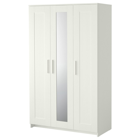 TỦ QUẦN ÁO 3 CÁNH CÓ GƯƠNG BRIMNES IKEA - TRẮNG 117x190 cm