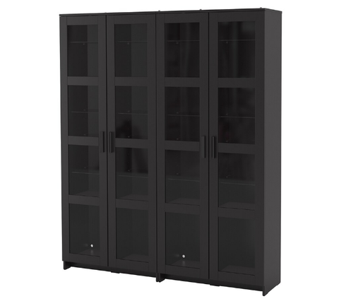 TỦ LƯU TRỮ CÁNH KÍNH BRIMNES IKEA - ĐEN 160x35x190 cm
