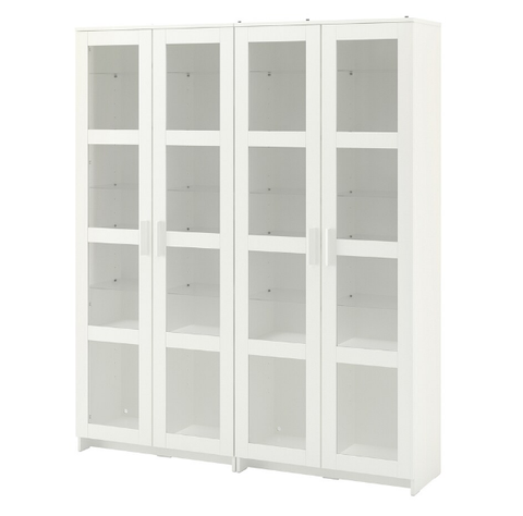 TỦ LƯU TRỮ CÁNH KÍNH BRIMNES IKEA - TRẮNG 160x35x190 cm