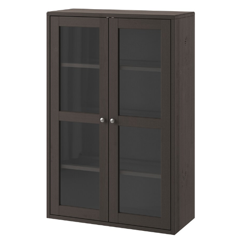 TỦ CÁNH KÍNH HAVSTA IKEA - NÂU SẪM 81x35x123 cm