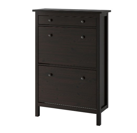 TỦ GIÀY 2 NGĂN HEMNES IKEA - ĐEN NÂU 89x30x127 cm