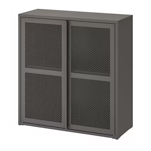 TỦ CÓ CỬA LƯỚI IVAR IKEA - XÁM 80x83 cm