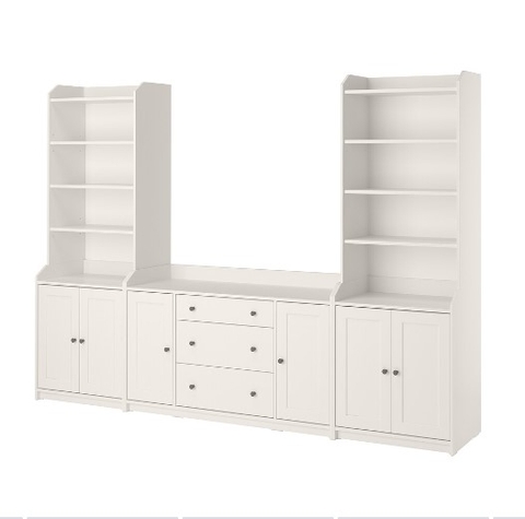 TỦ KỆ KẾT HỢP LƯU TRỮ HAUGA IKEA - TRẮNG 279x46x199 cm