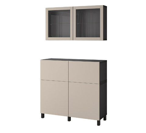 TỦ LƯU TRỮ KẾT HỢP BESTÅ IKEA - ĐEN/XÁM NHẠT 120x42x213 cm