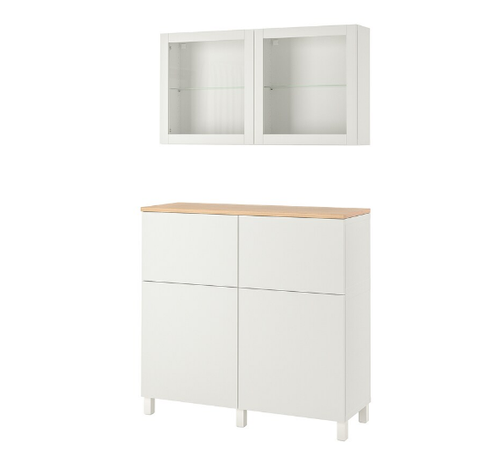 TỦ LƯU TRỮ KẾT HỢP BESTÅ IKEA - TRẮNG/SỒI 120x42x240 cm