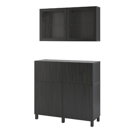 TỦ LƯU TRỮ KẾT HỢP BESTÅ IKEA - NÂU ĐEN 120x42x213 cm