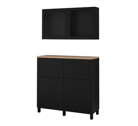 TỦ LƯU TRỮ KẾT HỢP BESTÅ IKEA - NÂU ĐEN SỒI 120x42x240 cm