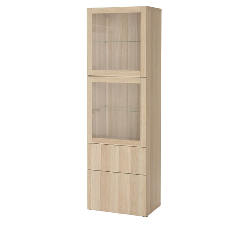 TỦ LƯU TRỮ CÓ CỬA BESTÅ IKEA - SỒI TRẮNG 60x42x193 cm
