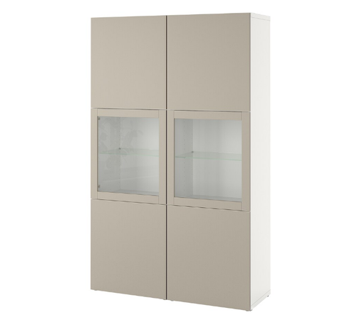 TỦ LƯU TRỮ CÓ CỬA BESTÅ IKEA - TRẮNG/XÁM 120x42x193 cm
