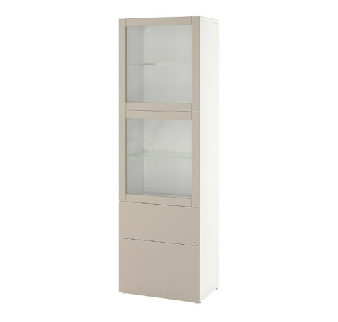 TỦ LƯU TRỮ CÓ CỬA BESTÅ IKEA - TRẮNG/XÁM NHẠT 60x42x193 cm