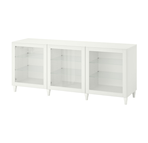 TỦ LƯU TRỮ CÓ CỬA KÍNH BESTÅ IKEA - TRẮNG 180x42x74 cm