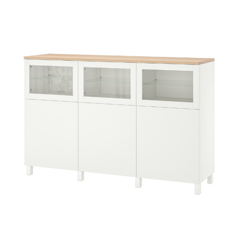 TỦ LƯU TRỮ CÓ CỬA BESTÅ IKEA - TRẮNG/SỒI 180x42x112 cm