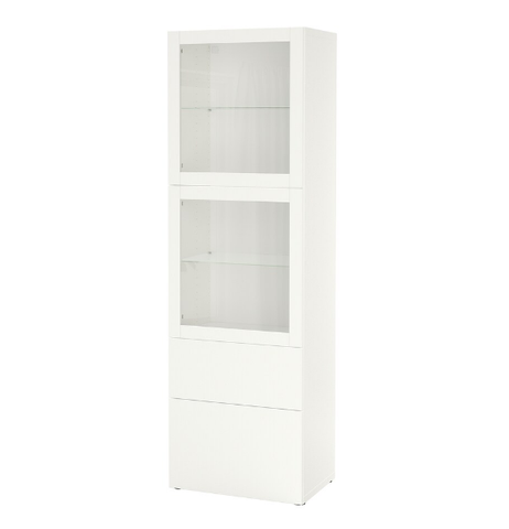 TỦ LƯU TRỮ CÓ CỬA KÍNH BESTÅ IKEA - TRẮNG 60x42x193 cm