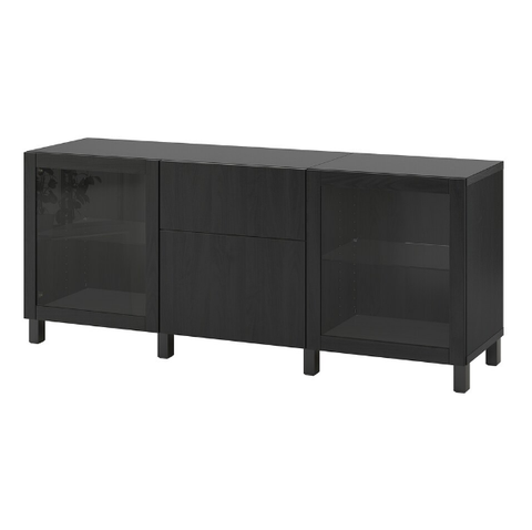 TỦ LƯU TRỮ CÓ NGĂN KÉO BESTÅ IKEA - NÂU ĐEN 180x42x74 cm