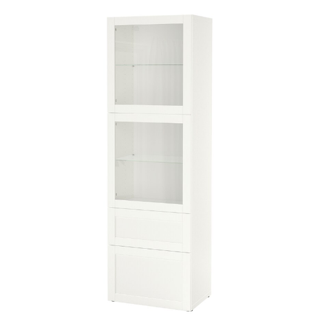 TỦ LƯU TRỮ CÓ CỬA KÍNH BESTÅ IKEA - TRẮNG 60x42x193 cm