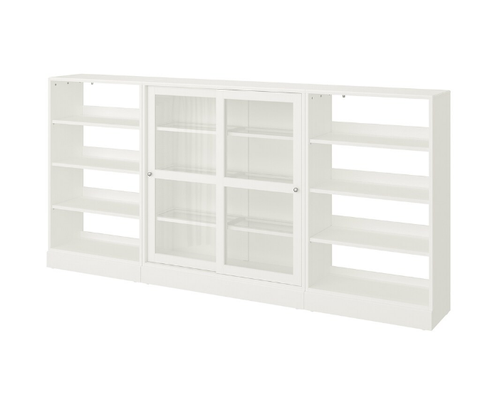 TỦ LƯU TRỮ CÓ CÁNH KÍNH TRƯỢT HAVSTA IKEA - TRẮNG 283x37x134 cm
