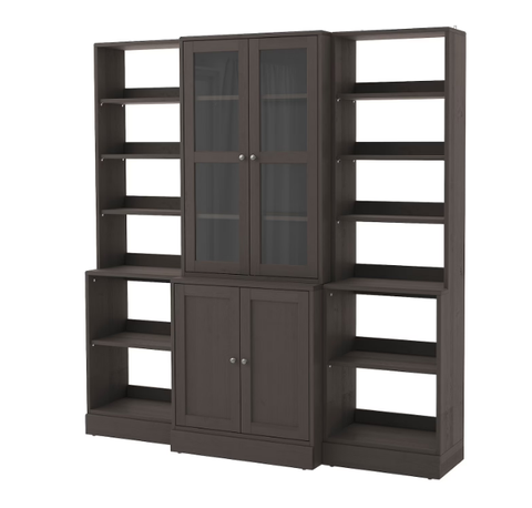 TỦ LƯU TRỮ CÓ CỬA KÍNH HAVSTA IKEA - NÂU SẪM 203x47x212 cm