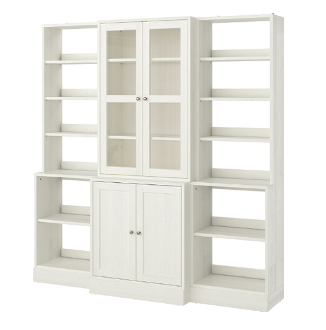 TỦ LƯU TRỮ CÓ CỬA KÍNH HAVSTA IKEA - TRẮNG 203x47x212 cm
