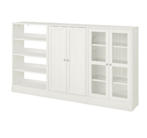 TỦ KẾT HỢP CÓ CỬA KÍNH HAVSTA IKEA - TRẮNG 243x37x134 cm
