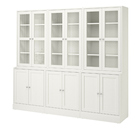 TỦ LƯU TRỮ CÓ CỬA KÍNH HAVSTA IKEA - TRẮNG 243x47x212 cm
