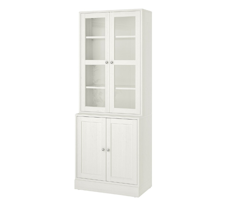 TỦ LƯU TRỮ CÓ CỬA KÍNH HAVSTA IKEA - TRẮNG 81x47x212 cm