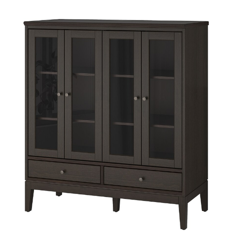 TỦ LƯU TRỮ CỬA CÁNH KÍNH IDANÄS IKEA - NÂU SẪM 121x50x135 cm