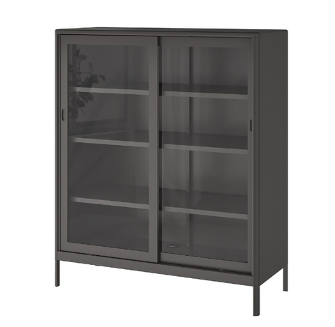 TỦ LƯU TRỮ CỬA KÍNH TRƯỢT IDANÄS IKEA - XÁM ĐEN 120x140 cm
