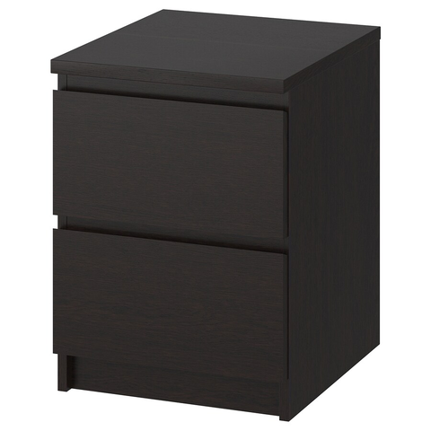 TỦ 2 NGĂN KÉO MALM IKEA - NÂU ĐEN 40x55 cm