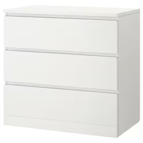 TỦ 3 NGĂN KÉO MALM IKEA - TRẮNG 80x78 cm