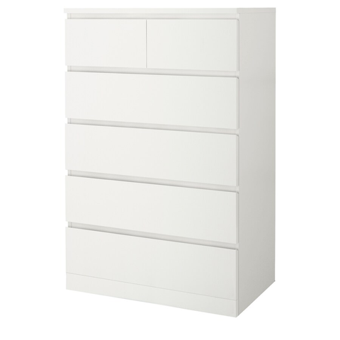 TỦ 6 NGĂN KÉO MALM IKEA - TRẮNG 80x123 cm