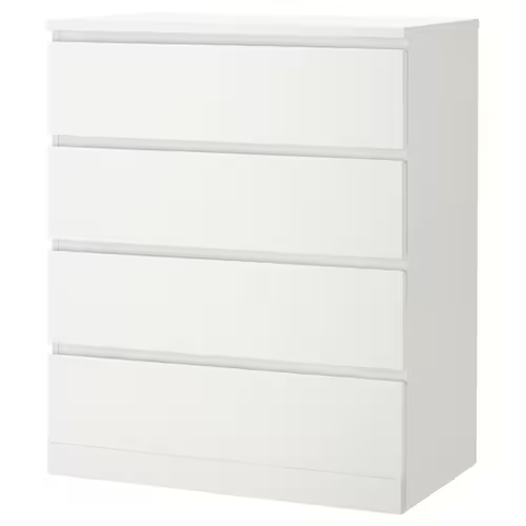 TỦ 4 NGĂN KÉO MALM IKEA- TRẮNG 80x100 cm