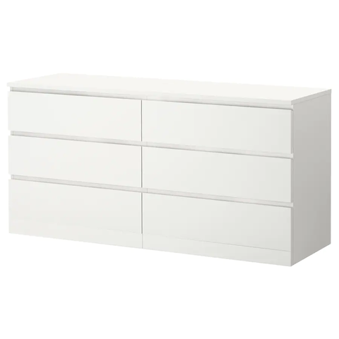 TỦ 6 NGĂN KÉO MALM IKEA - TRẮNG 160x78 cm