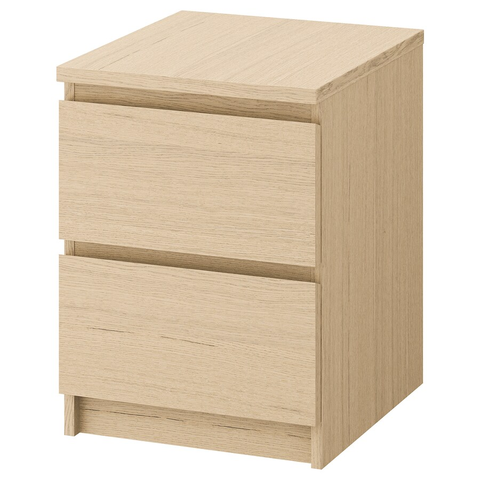 TỦ 2 NGĂN KÉO MALM IKEA - SỒI TRẮNG 40x55 cm