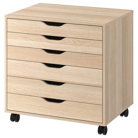 TỦ NGĂN KÉO CÓ BÁNH XE ALEX IKEA - MÀU GỖ 67x66 cm