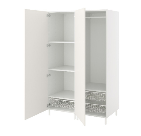 TỦ QUẦN ÁO 2 CÁNH PLATSA IKEA - TRẮNG 120x57x191cm