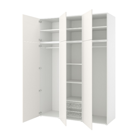 TỦ QUẦN ÁO 6 CÁNH PLATSA IKEA - TRẮNG 180x57x241cm