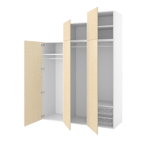 TỦ QUẦN ÁO 5 CÁNH PLATSA IKEA - TRẮNG 180x57x241cm