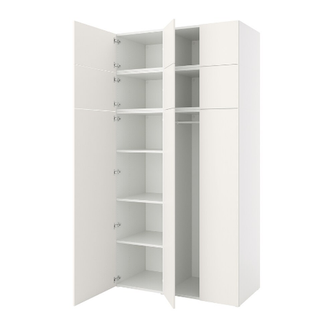 TỦ QUẦN ÁO 9 CÁNH PLATSA IKEA - TRẮNG 140x57x261cm