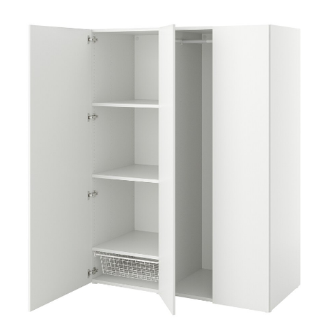 TỦ QUẦN ÁO 3 CÁNH PLATSA IKEA - TRẮNG 140x57x181cm