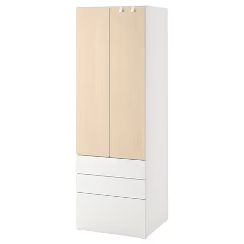 TỦ QUẦN ÁO 3 NGĂN KÉO SMÅSTAD / PLATSA IKEA - TRẮNG/ BẠCH DƯƠNG 60x42x181 cm