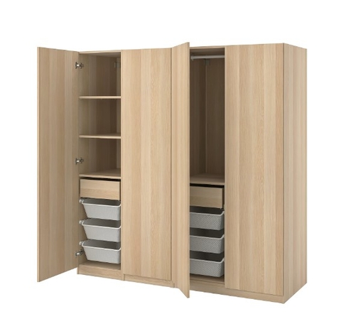 TỦ QUẦN ÁO KẾT HỢP 4 CÁNH PAX / FORSAND IKEA - MÀU SỒI 200x60x201 cm