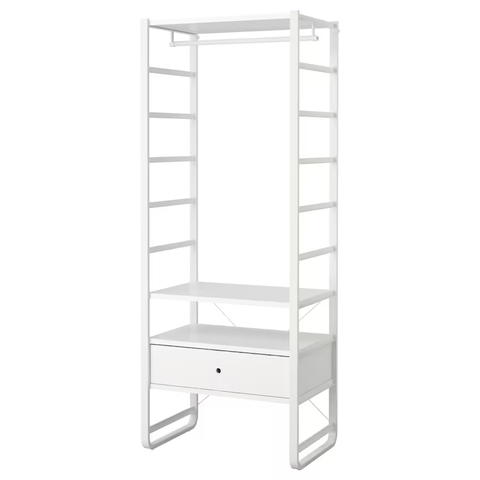 TỦ QUẦN ÁO MỞ KẾT HỢP ELVARLI IKEA - TRẮNG 84x55x216 cm