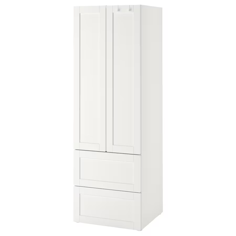 TỦ QUẦN ÁO 2 NGĂN KÉO SMÅSTAD / PLATSA IKEA - TRẮNG 60x42x181 cm